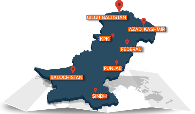 Internship map of Pakistan